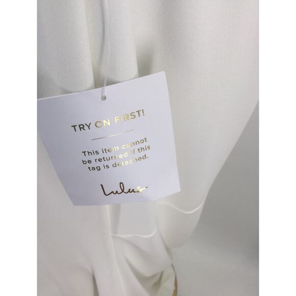 LULU'S XL Eloquent Endearment White Long Sleeve Backless Wedding Maxi Dress 0B18 - Picture 6 of 13